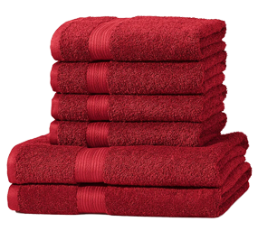 Amazon sección hogar: Juego de toallas para baño de distintos tamaños y colores.