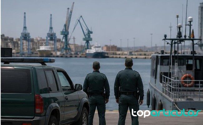 Embarcación semirrígida intervenida Embarcación semirrígida genérica amarrada en un puerto