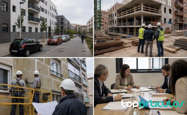 Rehabilitación de edificios residenciales Trabajos de rehabilitación energética en un edificio de viviendas