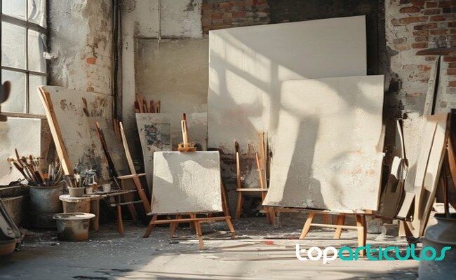 estudio de artista emergente con luz natural