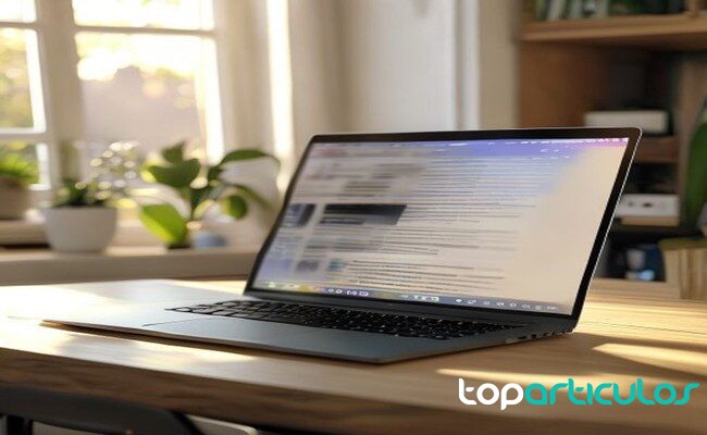 Pantalla con ajustes de sincronización en un entorno de trabajo doméstico copia de seguridad en la nube desde casa