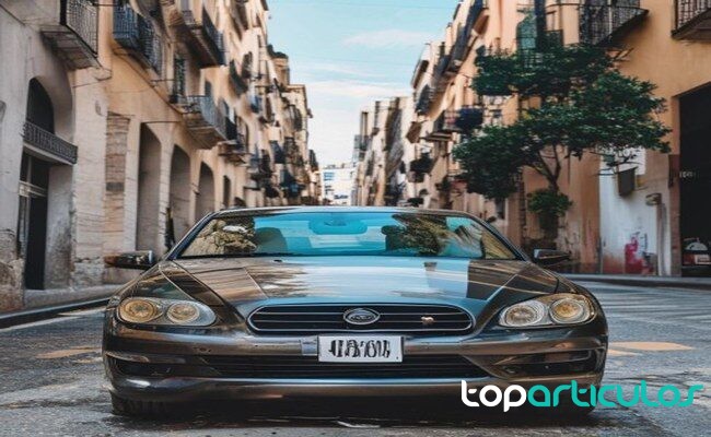 etiqueta ambiental DGT en un coche urbano