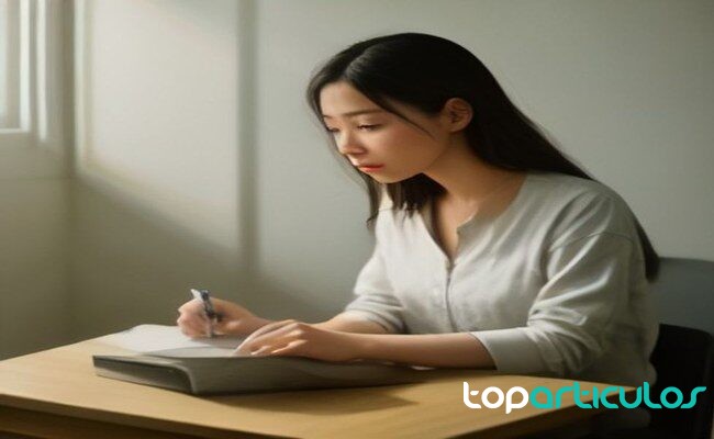 Mesa de estudio doméstica preparada para revisar trabajos y apuntes organizar evidencias de aprendizaje online