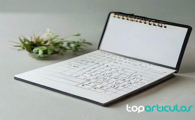 Calendario y portátil usados para ordenar revisiones del portafolio planificar actualización de portafolio digital