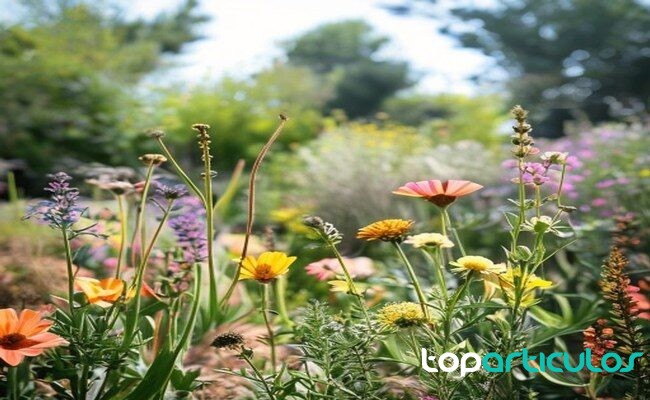 flores para polinizadores en jardín natural