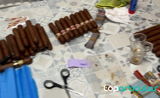 puros sin marca y material intervenido durante una operación por falsificación en Valencia