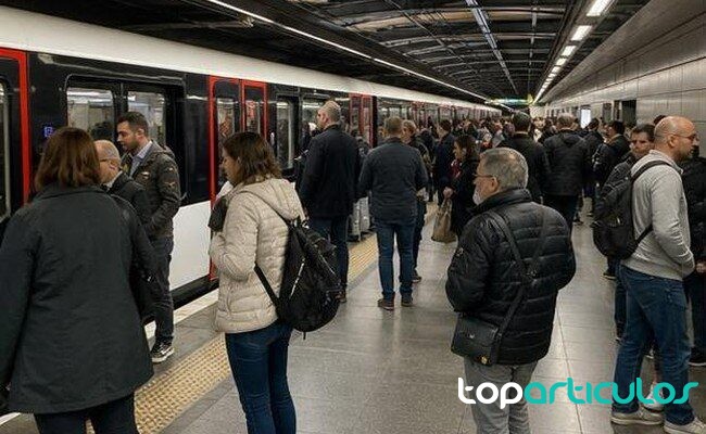 El transporte público supera los 524 millones de viajeros en mayo Pasajeros esperan en un andén de transporte público urbano en España