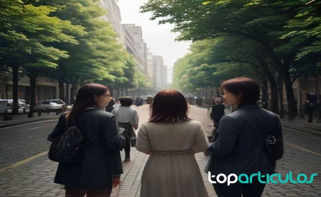 Grupo pequeño observando aves con discreción en una zona verde urbana salida de observación de aves en la ciudad