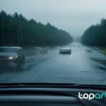 limpiaparabrisas del coche bajo la lluvia