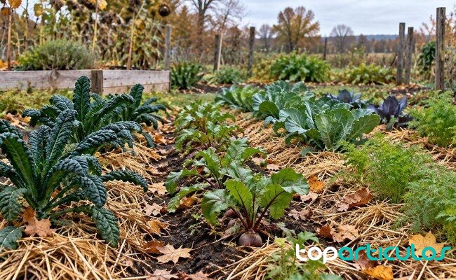 acolchado agrícola en otoño